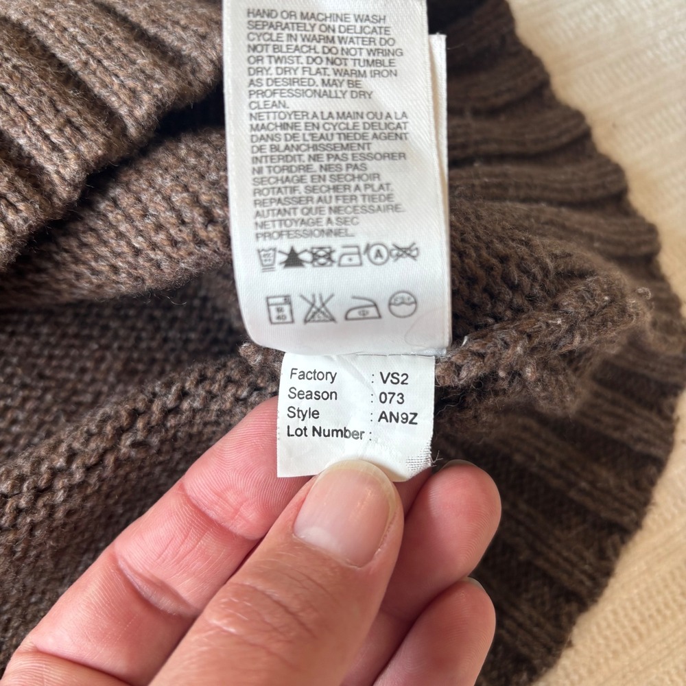 The North Face Womens Brown Fair Isle‎ Toggle Shawl Neck Wool Blend Sweater M - Picture 8 of 12